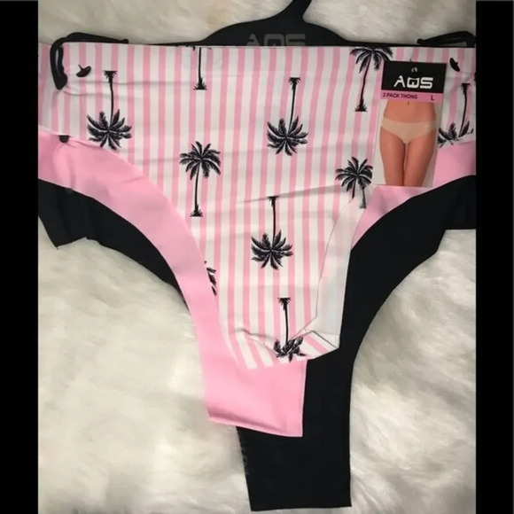 AQS Assorted Seamless Thong Panties 3 Pack - Picture 3 of 4